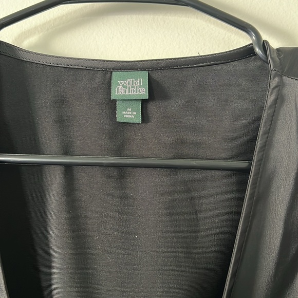 Wild Fable black satin wrap tie cover up size M - Picture 3 of 11
